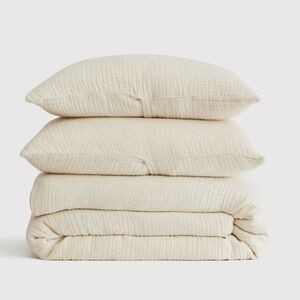 NWT QUINCE Organic Airy Gauze Duvet Cover Set King/Cal King Undyed 0354